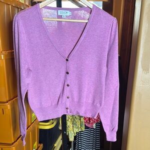 NWOT Molly Bracken Women's Pink Purple Knit Cardigan Sweater Size XL